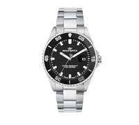 Philip Watch Herrenuhr aus Stahl, Uhrzeit, Datum, Analog, 42 mm, Caribe Sport-Kollektion, Geschenkidee Männer