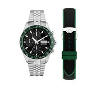 Philip Watch Herrenuhr, Automatik, Chronograph, Analog, Stahlarmband, Caribe Kollektion, Special Pack mit Silikonarmbändern - R8243607026