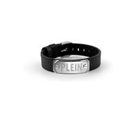 Philipp Plein Herren-Armband Double Tag PJ0AA11BU Leder Edelstahl Silber verstellbar One Size
