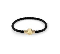 Philipp Plein Herren-Armband Plein Enigma Leder Edelstahl Gold Gr. S PJOEA05BS