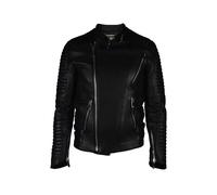 Philipp Plein - Asymmetrical Black Leather Biker Jacket - Größe XS - schwarz