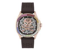Philipp Plein Unisex-Armbanduhr Automatik Braun/Roségoldfarben PWRAA0623