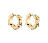 Philipp Plein Damen-Creolen Edelstahl, recycelt, Kristall 10 Zirkonia 1, Gelbgold 32026372