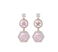 Philipp Plein Damen Ohrringe Edelstahl IP Rose Gold PLEIN MINI LOGO PJ2EA14EU