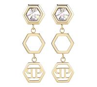 Philipp Plein Damen Ohrringe Ohrhänger Edelstahl IP Gold HEXAGON LUX PJ5AA03EU
