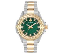 Philipp Plein Damenuhr Majesty PWOFA0625 Quarz 38 mm Bicolor Gold/Grün Einheitsgröße