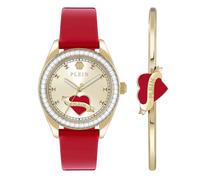 Philipp Plein Damen Uhr Analog Quarz Plein Valentine PW2BA0825 Leder + Armkette