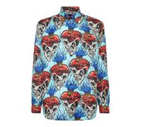 Philipp Plein - Hemd Tattoo - Größe 4XL - blau