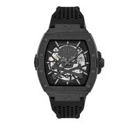 Philipp Plein Herrenuhr THE $KELETON FROSTED PWJFA1125 Automatik Edelstahl Schwarz Silikon