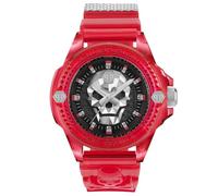 Philipp Plein Herren Analog Quarz Uhr mit Silikon Armband PWWAA0223