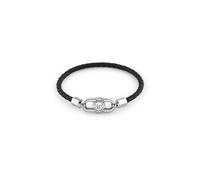 Philipp Plein Herren Armband Edelstahl silber Leder PLEIN EDGE PJPEA23BS