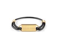 Philipp Plein Herren Armband Textil Edelstahl IP Gold PLEIN TAG PJ0AA06BU