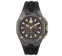 Philipp Plein Uhr Octagon PWTBA0323 – Herren, Analog Quarz Chrono, Silikon, Schwarz, Einheitsgröße