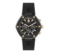 Philipp Plein Herren Armbanduhr The Hexagon Chrono PWZBA0223 Chronograph Quarz Silikon Schwarz