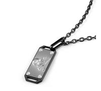 Philipp Plein Herren Kette Halskette Edelstahl IP Black $Kull Bones PJWEA09NU
