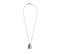 Philipp Plein Herren Kette Halskette Edelstahl Silber Plein Double Tag PJ0AA13NU