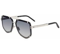Philipp Plein Herren Spp132 Sonnenbrille, Shiny Palladium W/Semi Matt Black Parts, 66