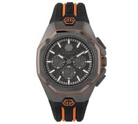 Philipp Plein Herren Uhr Analog Quarz Chrono Octagon PWTBA0523 Silikon