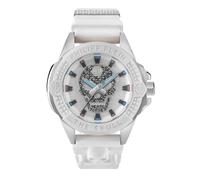 Philipp Plein Herren Uhr Analog Quarz $KULL weiss Kristalle PWAAA1521 Silikon