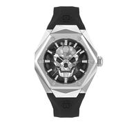 Philipp Plein Herren Uhr The $Kull Spikes PWPWA0124 – Analog-Quarz, Silikon, Schwarz