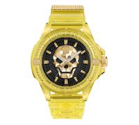 Philipp Plein Herren Uhr Analog Quarz THE $KULL SYNTHETIC Gelb PWWAA0123 Silikon