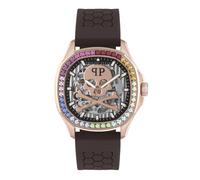 Philipp Plein Unisex-Armbanduhr Automatik Braun/Roségoldfarben PWRAA0623