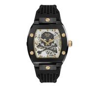 Philipp Plein Herren Uhr Automatik $KELETON schwarz Kristalle PWBAA0521 Silikon