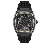 Philipp Plein Herren-Uhren Analog Automatik One Size, Grau, Schwarz 32026008