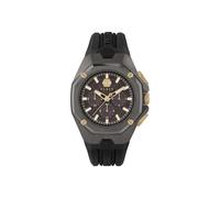 Philipp Plein Uhr Octagon PWTBA0323 – Herren, Analog Quarz Chrono, Silikon, Schwarz, Einheitsgröße