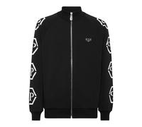 Yoga-Sweatjacke PHILIPP PLEIN "Hexagon", Herren, Gr. L, 02, schwarz, Obermaterial: 88% Baumwolle, 12% Polyester, Sweatjacken (11651163-L) 02, schwarz