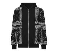 Philipp Plein - Kapuzen-Sweatjacket Paisley - Größe XL - schwarz