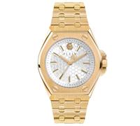 Philipp Plein Plein Extreme Lady Uhr für Damen in der Farbe Gold mit Armband aus Edelstahl, Wasserdichtigkeit: 5 bar, Gehäusedurchmesser: 38 mm, PWJAA0722