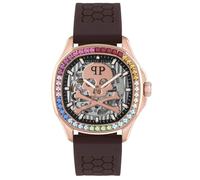 Philipp Plein PWRAA0623 Unisex-Armbanduhr Automatik Braun/Roségoldfarben