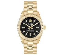 Philipp Plein Queen Crystal Uhr für Damen mit Swarovski Steinen in der Farbe Gold mit Armband aus Edelstahl, Wasserdichtigkeit: 5 bar, Gehäusedurchmesser: 36 mm, PWDAA0621