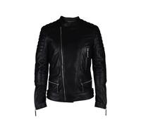Philipp Plein - Quilted Black Leather Biker Jacket - Größe L - schwarz