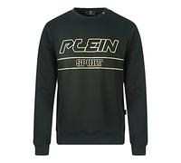Plein Sport Sweatshirt Rundhals Kontrastprint Gold-Logo Herren Schwarz Größe M