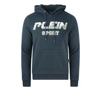 Philipp Plein Sport Silber Logo Marineblau Hoodie S