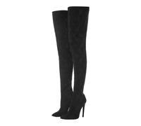 Philipp Plein Stiefel - Overknee-Stiefel Monogram - Gr. 36 (EU) - in Schwarz - für Damen