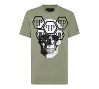 Philipp Plein - T-Shirt Skull Mit Schmucksteinen - Größe XL - grün