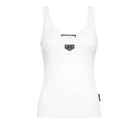 Tanktop PHILIPP PLEIN "Tank-Top", Damen, Gr. L, 01, weiß, Obermaterial: 48% Baumwolle, 48% Modal, 4% Elasthan, Tops Tanktop (75837902-L) 01, weiß
