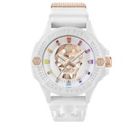 Philipp Plein The $Kull ECOCERAMIC Herren Armbanduhr Analog Quarz Silikon, Weiß - Pwuba0123, Klassisch
