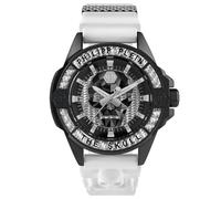 Philipp Plein Herren Uhr Analog Quarz The $Kull Carbon Fiber PWAAA1822 Silikon