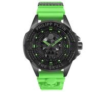 Philipp Plein The $Kull Silikon Unisex Analog Quarz Uhr, Sw/Grün - Pwaaa2524, Riemen