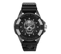 Philipp Plein The Skull Uhr für Herren in der Farbe Schwarz mit Armband aus Silikon, Wasserdichtigkeit: 5 bar, Gehäusedurchmesser: 44 mm, PWAAA1421