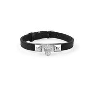 Philipp Plein Unisex Armband Leder Edelstahl silber PLEIN ENIGMA PJOEA01BU