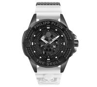 Philipp Plein Unisex-Armbanduhr Analog Quarz The $Kull Silikon, Schwarz/Weiß - Pwaaa2624, Armband