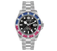 Philipp Plein Unisex Uhr Analog Quarz GMT-I Challenger BAGUETTES Edelstahl