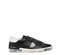 Philippe Model Prsx Low Top Leather Sneakers Black/Silver Schwarz 44