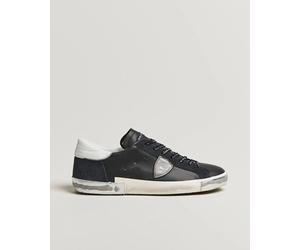 Philippe Model Prsx Low Top Leather Sneakers Black/Silver Schwarz 42
