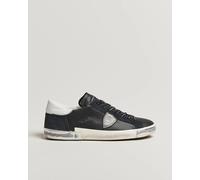 Philippe Model Prsx Low Top Leather Sneakers Black/Silver Schwarz 43
